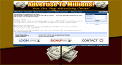 Desktop Screenshot of advertisetomillions.net
