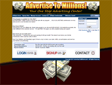 Tablet Screenshot of advertisetomillions.net